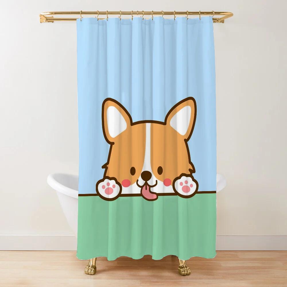 Corgi Butt Shower Curtains for Bathroom Showers Bath Folding Partition Curtain Accessories Bedrooms Waterproof Fabric Things the