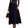 Women Casual High Elastic Waist Long Skirt