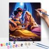 Disney Snow White Rapunzel Oil Painting Kit Home Bedroom Wall Decor Handmade Gift Art Decor Supplies Music Playing Princess Canvas