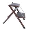 2-Stufen-Leiter, 120 kg Tragkraft, klappbarer Tritthocker mit breitem Anti-Rutsch-Pedal für Küche und Bad