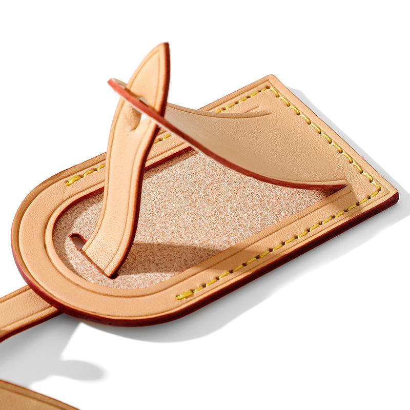 D-70 Leather Luggage Tag for LV Montaigne Bag – Old Flower Design, Travel Tag Replacement, Color Change Option.