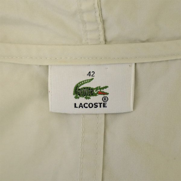 Lacoste Made In Japan Logo Patch Hoodie Cotton Jacket 42 White Women Used