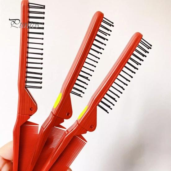 2Pcs Double-Head Travel Folding Comb Portable Anti-Static Hair Comb for Men Women Scalp Massage Hair Brush Salon Hairdressing Tool for Home Travel Use