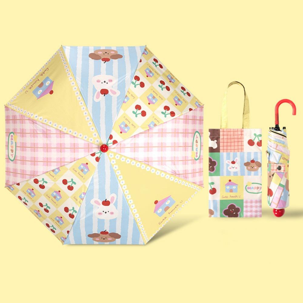 Cartoon Outdoor Travel Umbrella Dog Pattern UV Protection Umbrella Sunshade Umbrella  Summer