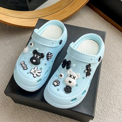 CH Hole Shoes New Heightened Thick-soled Non-slip Summer Outdoor Beach Baotou Drag Home Cool Slippers