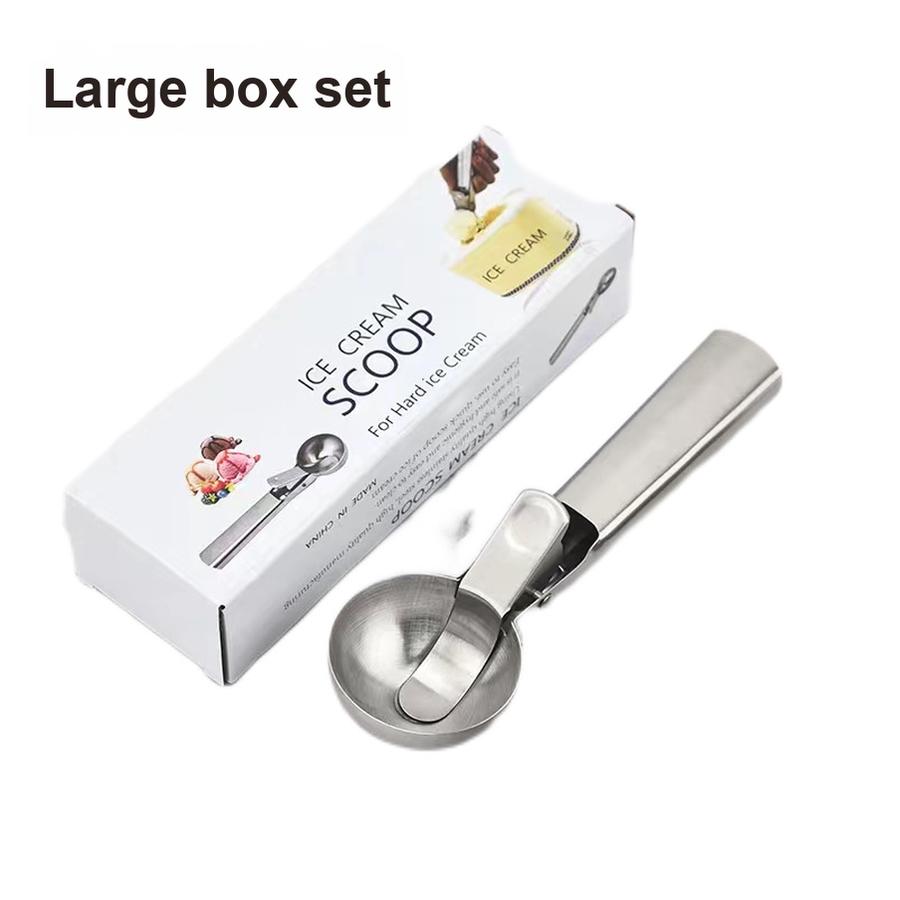 Stainless Steel Two-in-One Ice Cream Scoop, Popsicle Spoon, Balling Tool, Multi-Functional Ice Cream Balling Scoop, Ice Cream Fruit Spoon