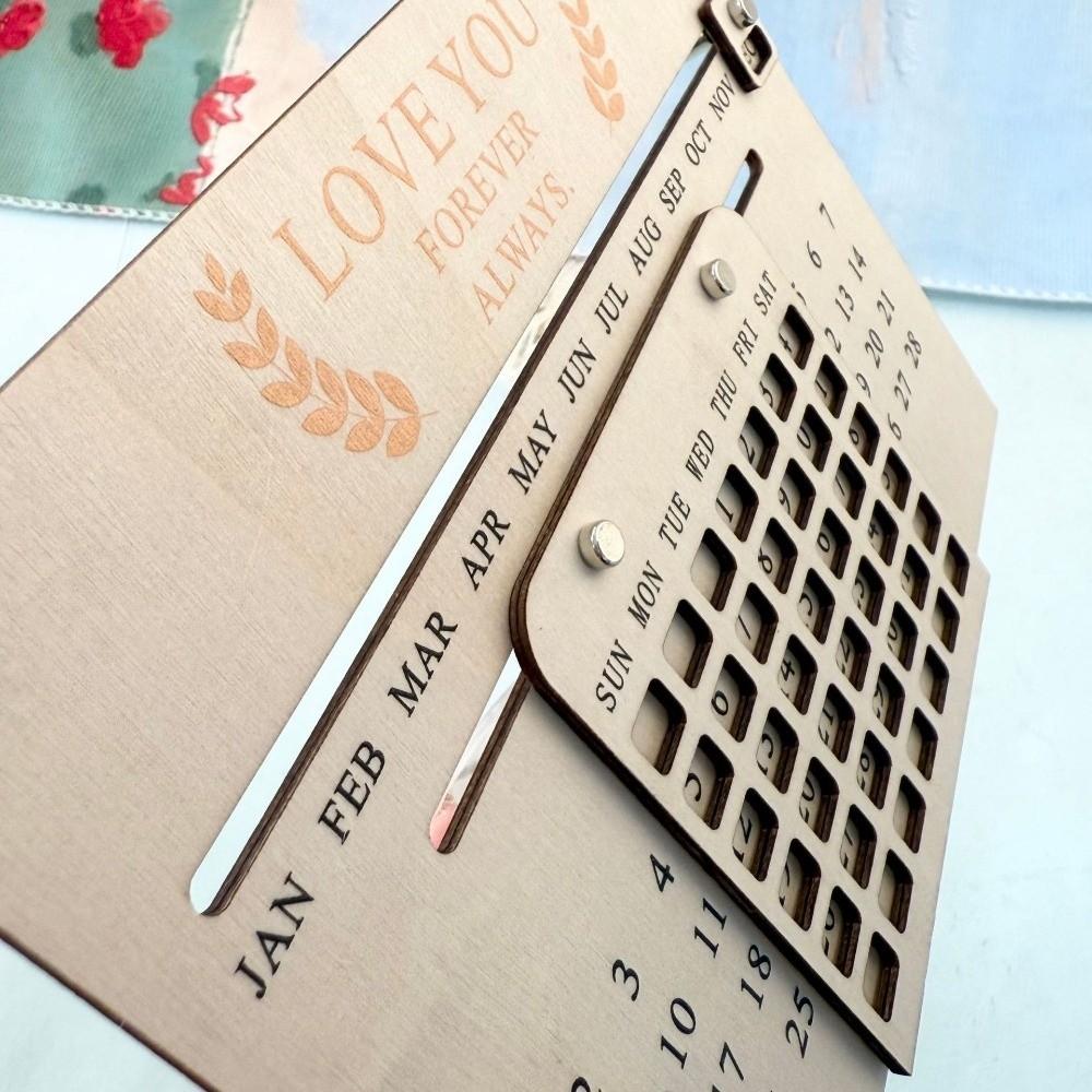 DIY Perpetual Calendar Handmade Eternal Calendar Creative Wooden Sliding Calendar  Home Ornament