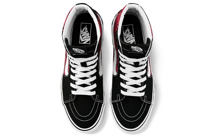 Vans SK8 Hi Retro Casual Skate Shoes Unisex Black Red VN0A4U3C2C5