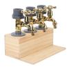 Wood Liquor Dispenser 3 Bottle Whiskey Dispenser Faucet Shape Alloy Bar Accessory for Drink Beverage Party