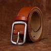 Matte Stainless Steel Buckle Retro Leather First Layer Cowhide Belt Men'S Versatile Simple Casual Jeans Belt Men'S