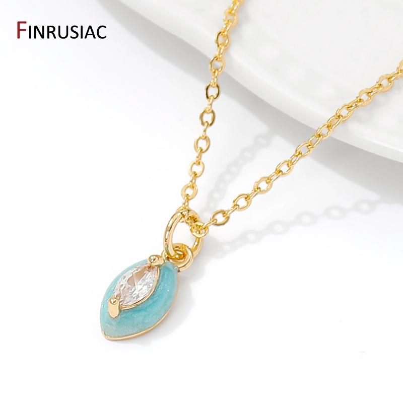 14K Gold Plated Brass Zircon Oval Shape Charms Pendant For Necklaces Accessories,Charms For Jewelry,DIY Jewelry Making Supplies