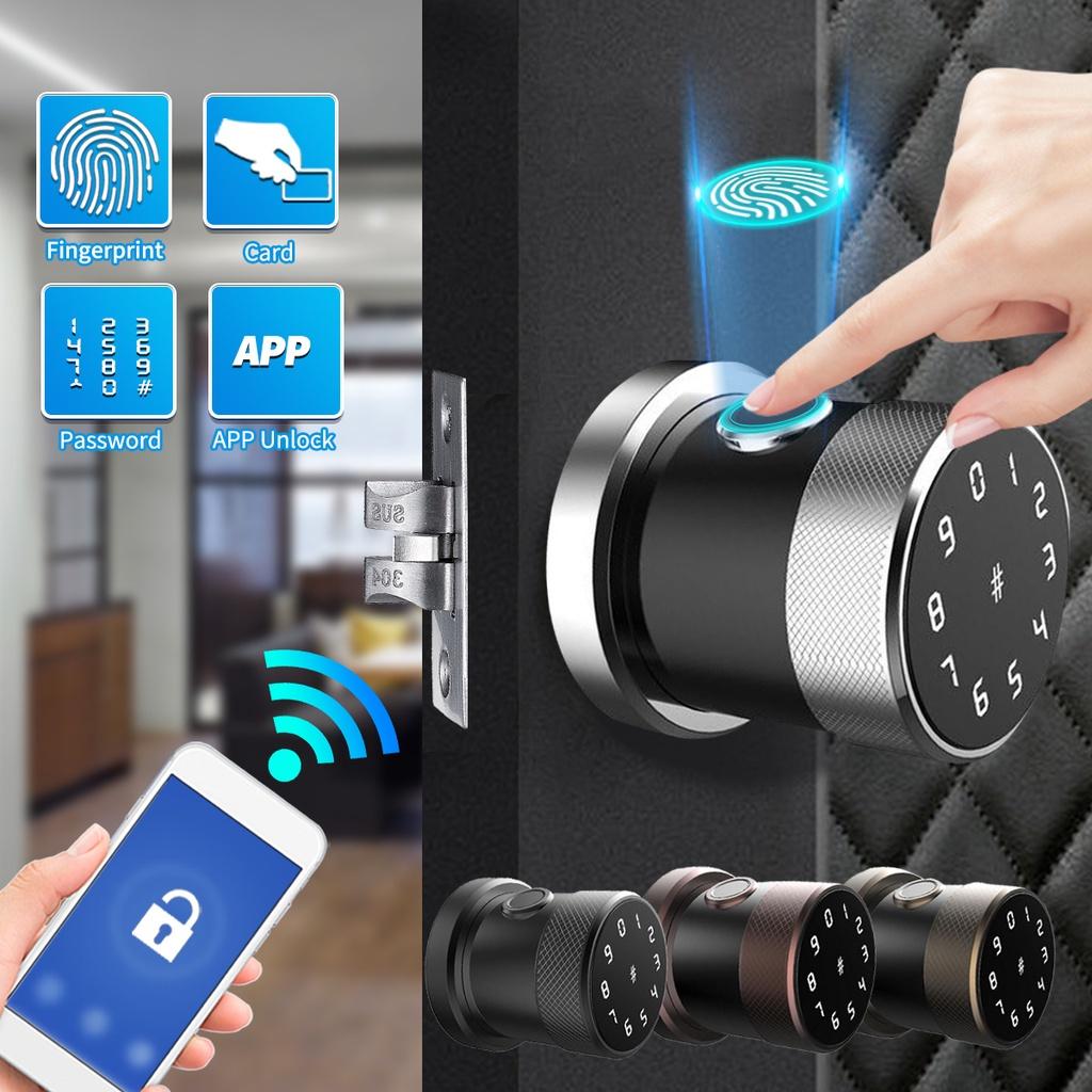2.44""x7.01"" Smart Digital Door Lock Battery Powered Fingerprint Touch Password Keyless Latch