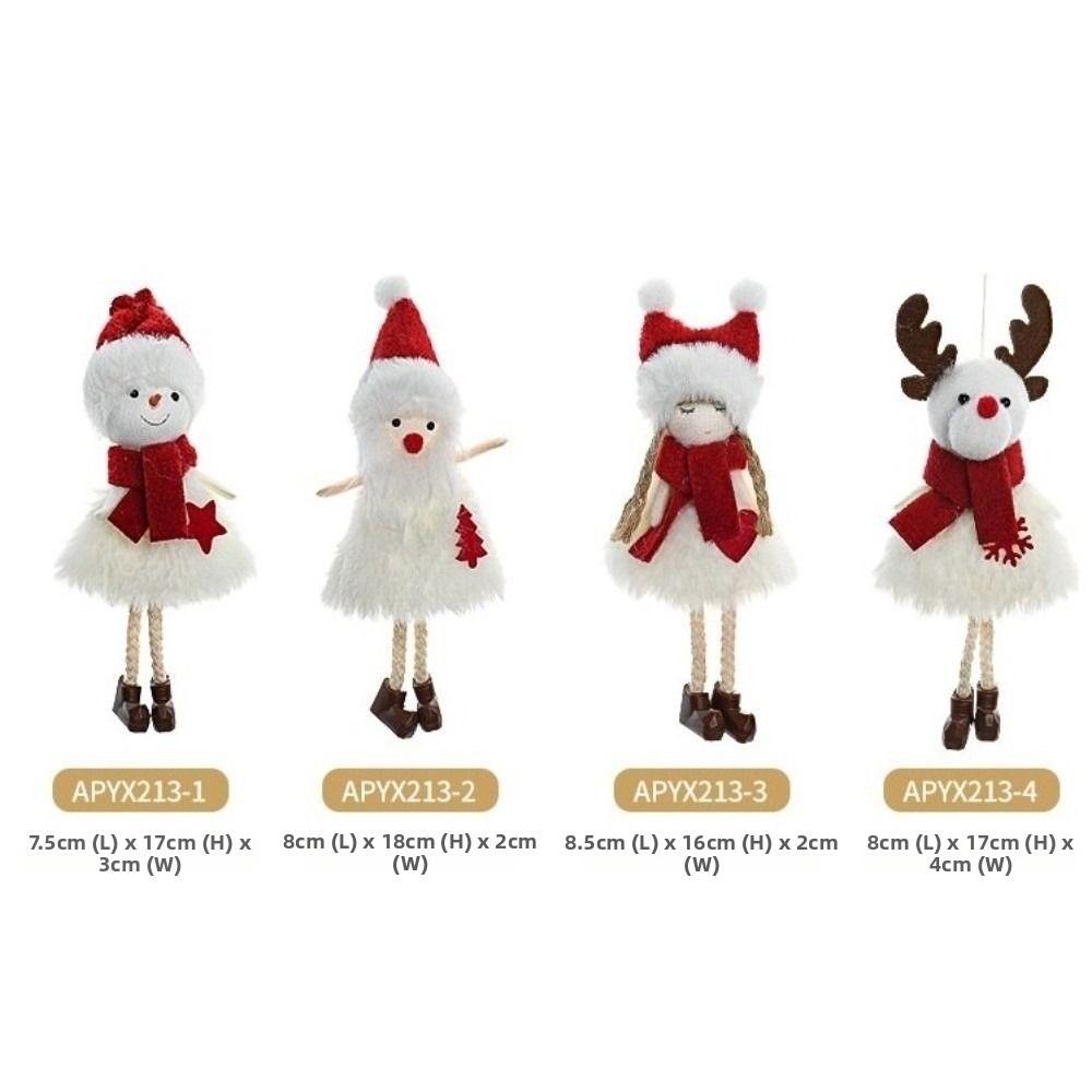 Angel Doll Hanging Plush Ornament Snowman Pattern Christmas Hanging Doll  Christmas Tree Decor