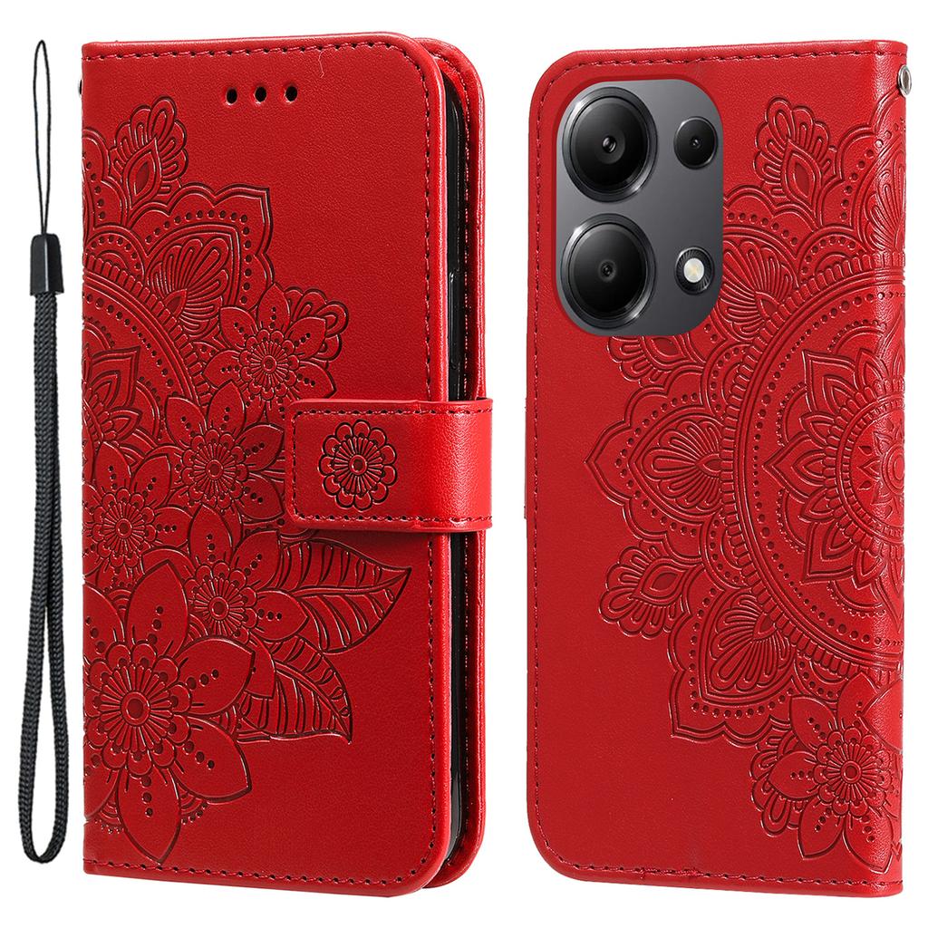 For Xiaomi Redmi Note 14S 4G/Note 13 Pro 4G/Poco M6 Pro 4G Case Floral Pattern PU Leather Wallet Stand Phone Cover