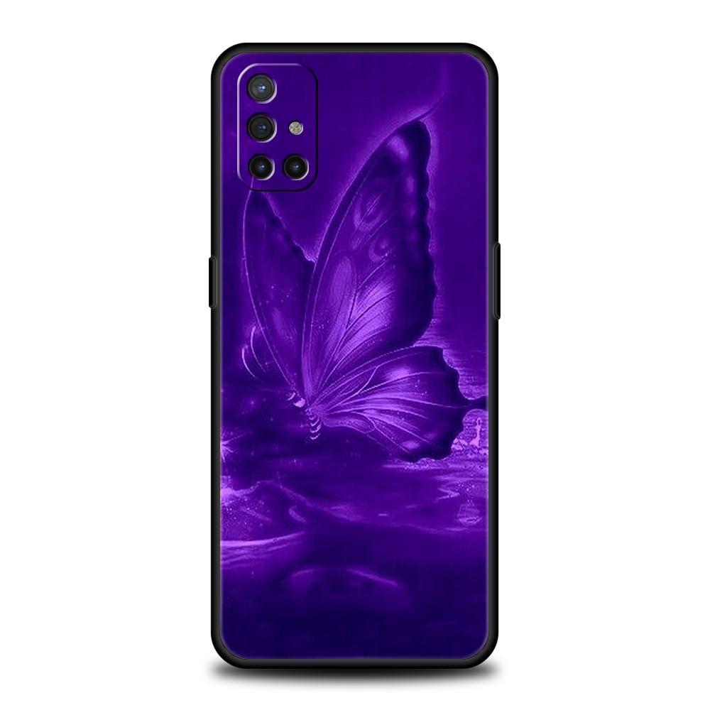 Phone Case For Oneplus 13R 12R 13 12 10T 10R Nord N100 N200 N10 10 9 9R 9RT CE 2 Z Pro 5G Soft TPU Cover Art Purple Butterfly