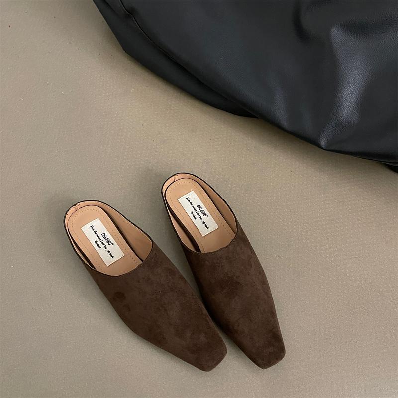 Bailamos Autumn Round Toe Women Slippers New Brand Shallow Slip On Ladies Casual Flat Shoes Soft Dress Slides Mujer