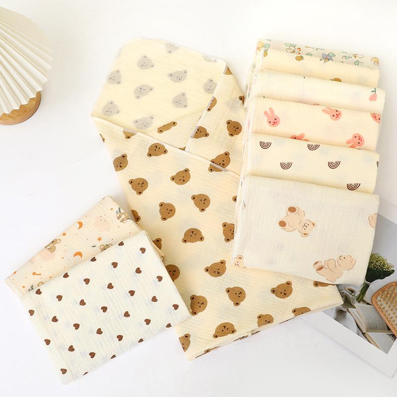 Double-Layer Crinkle Muslin Swaddle Blanket - Soft, Breathable, Skin-Friendly, Comfortable Newborn Towel