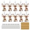 10 Sets Christmas Party Favors Cute Deer Acrylic Hanging Ornaments with Thank You Tags And Gift Bags Christmas Souvenirs Gifts for Party Decor