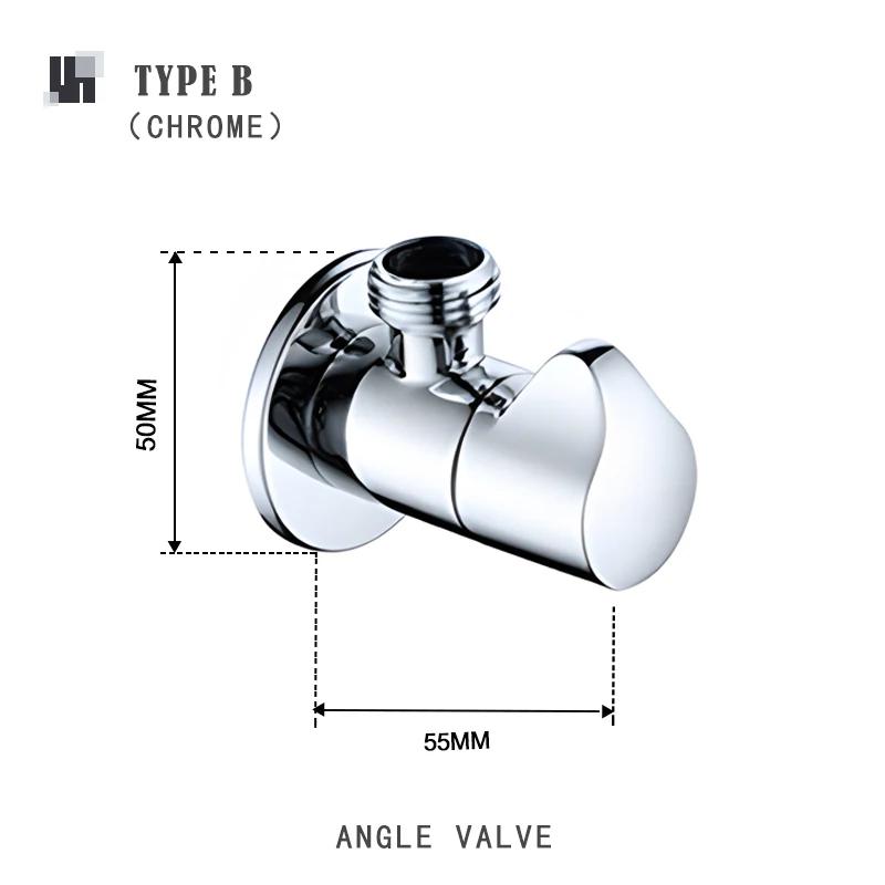 

Brass Angle Valve Chrome Black Rose Gold Inlet Bathroom Single & Double Outlet G1/2 Water Stop Toilet Kitchen