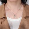 ORSA JEWELS Real 925 Sterling Silver Necklace Perfect Polished Creative funny cat sitting on the moon For Girl /woman Gift SN271