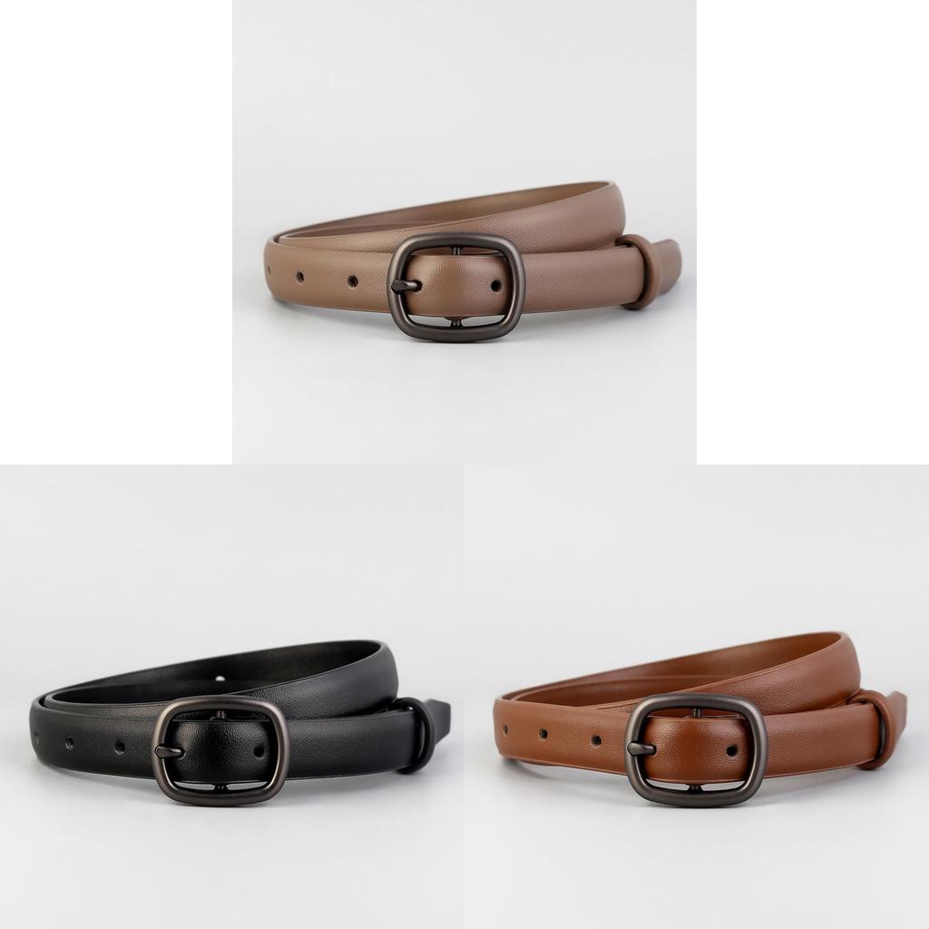 Korean Style Twoply Leather Belt With Pin Closure For Casual And Work Outfits