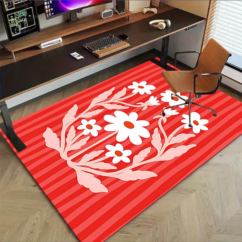 1pc Floral Pattern Area Rug Soft Flannel Floor Mat for Living Room, Bedroom and Carpet, Sofa Coffee Table Floor Mat, Decorative Rug q15