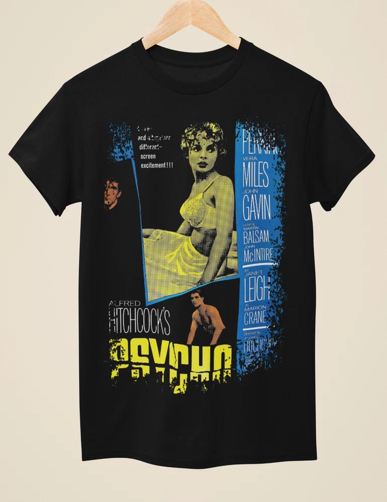 Psycho Movie Poster Inspired Unisex Black TShirt S
