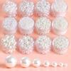 50Pcs Artificial Pearl Round Durable Imitation Pearls Loose White Beads Necklace Garment Costume Materials DIY