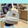 Cute Cartoon Bear Backpack 2024 New Fashion Color-blocked Doll Bag High Capacity Soft Girl Travel Bag Trendy