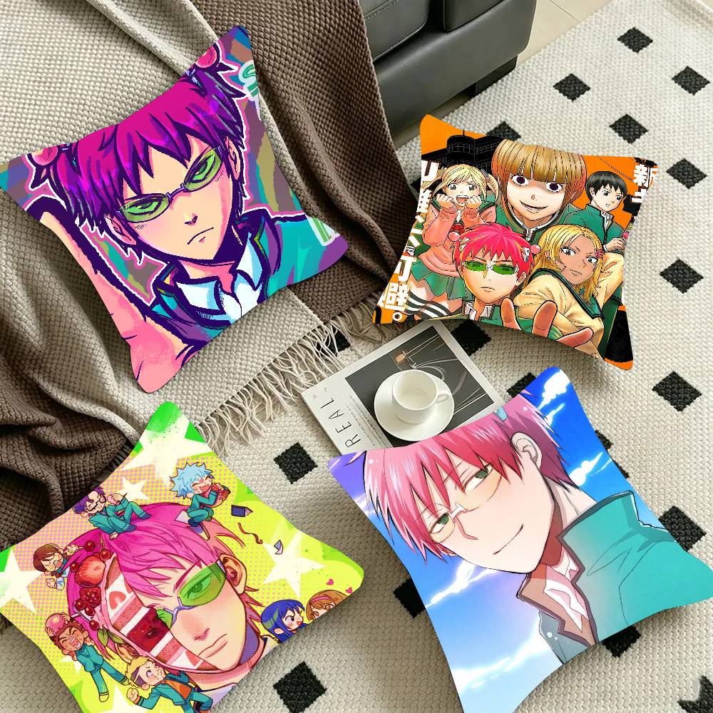 The Disastrous Life Of S-Saiki K Anime Pillow Case Fashion Square Pillowcase Bedroom Sofa Room Ins Decoration Leisure