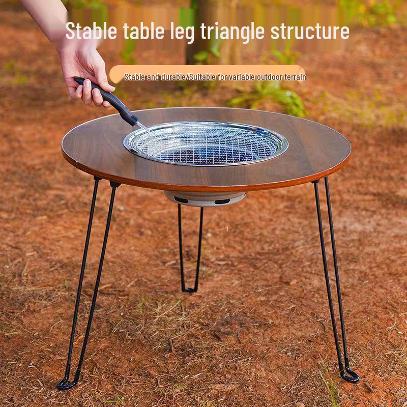 

Домашний набор для заваривания и обжарки чая со столом для барбекю: Зимний кострище и уличный угольный гриль 60*60*47