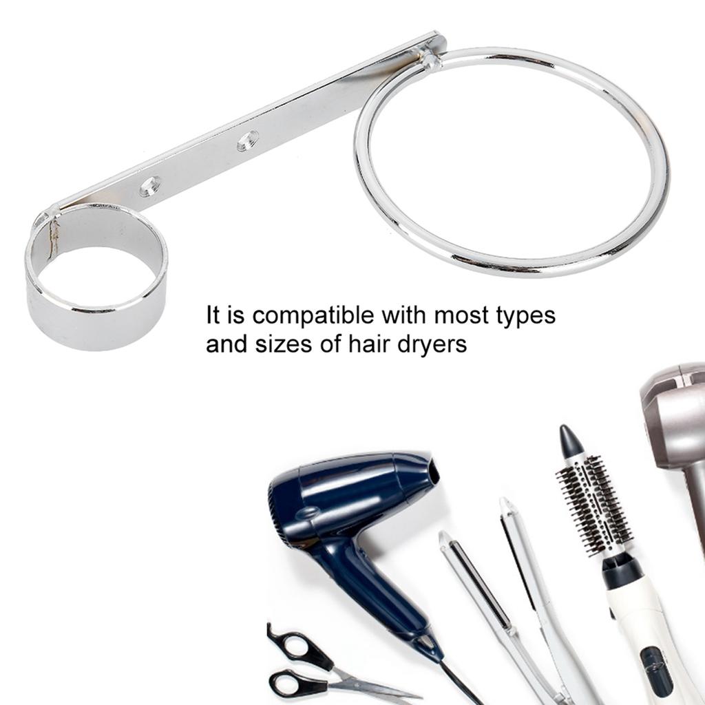 Wandmontierter Haartrocknerhalter aus verchromtem Eisen, Haartrockner- und Zangenständer