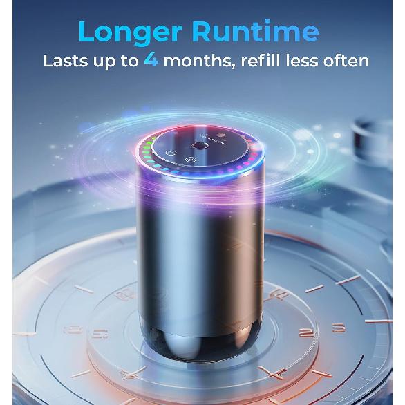 Drift Car and Home Diffuser Smart Air Freshener, Auto On/Off, Cordless & Portable, Works Silently, Refill Oil Aroma with 120 Days Long-Lasting Scent,