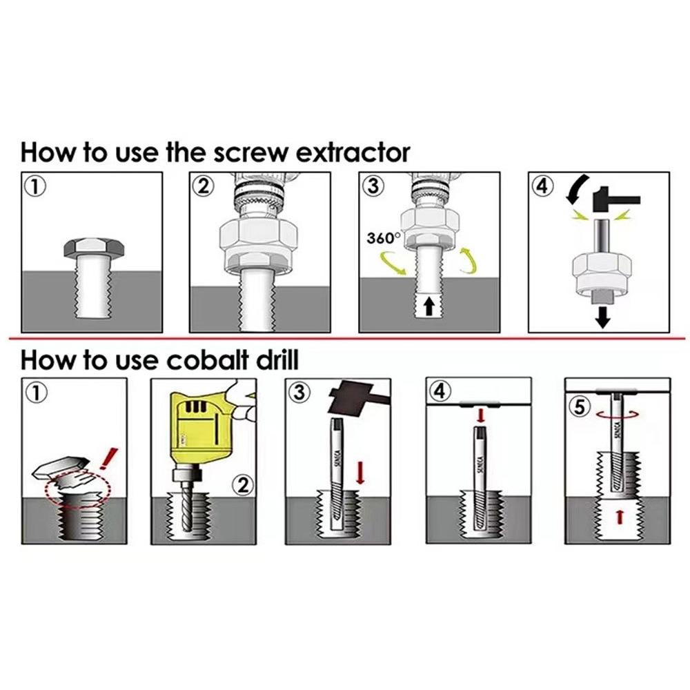 48 Piece Set Impact Bolt Extractor Screw Extractor Set and Stripped Screw Remover, 13 Piece Bolt Extractor, 6 Piece HSS