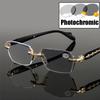 Lunettes photochromiques pour femmes hommes vintage extérieur à changement de couleur lunettes de soleil anti-UV lunettes de presbytie finies 0 à +4.0