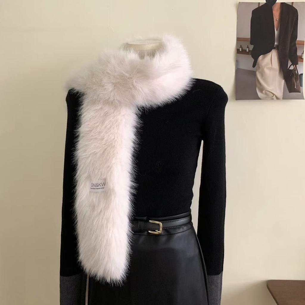 Damen Winter Warm Glänzend Nerz Gestrickter Schal Mode Plüsch Verdickter Schal Damen Decke Einfarbige Schals