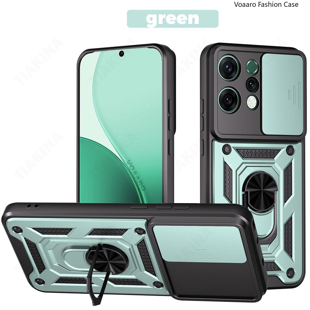 Slide Lens Armor Funda for OPPO Reno14 Pro F 5G Case for Reno14 F Reno 14 Pro 14F Case Magnetic Ring Stand Holder Cover Capa