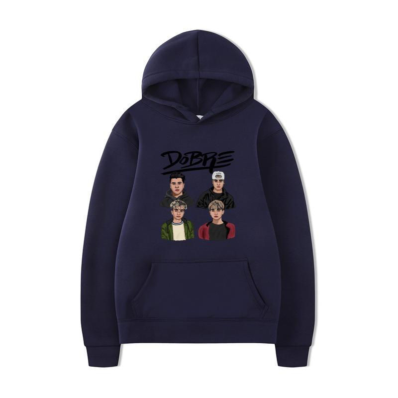 Autumn Winter DOBR Letter Print Men's Hoodie Vintage Unisex Pullover Men Vintage Graphic Hoody Tops Oversize Clothing