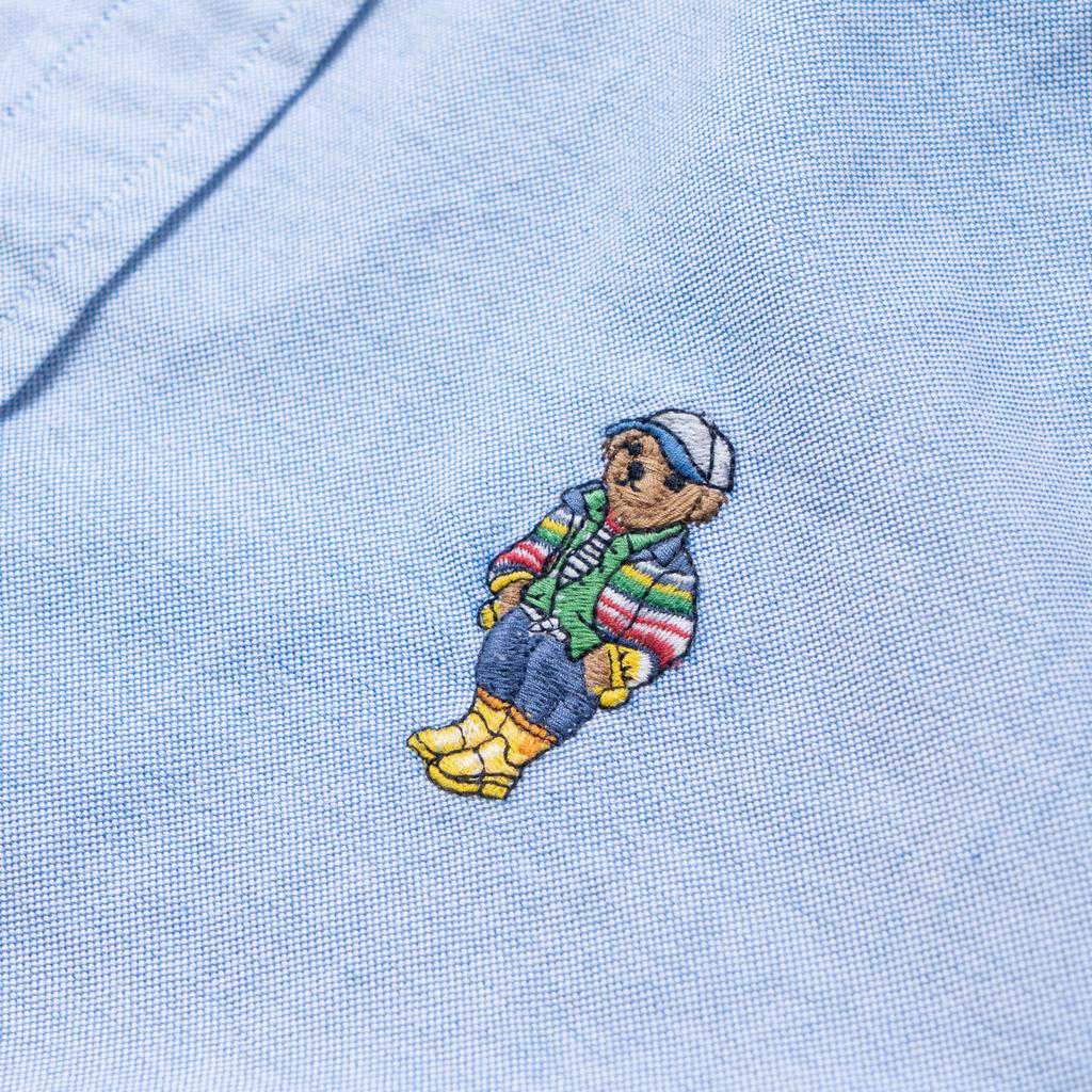 Koszula Polo Ralph Lauren Jednolity kolor Haft logo Jednorzędowa Kołnierzyk Długi rękaw Bluzki dla dzieci Niebieski CWPOWOVY6820539-400