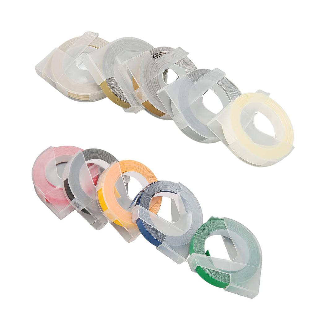 5Pcs Label Maker Tape 9mm Wide 9.8ft Long Waterproof Oil Resistant Identification Chip Labeler Tape 