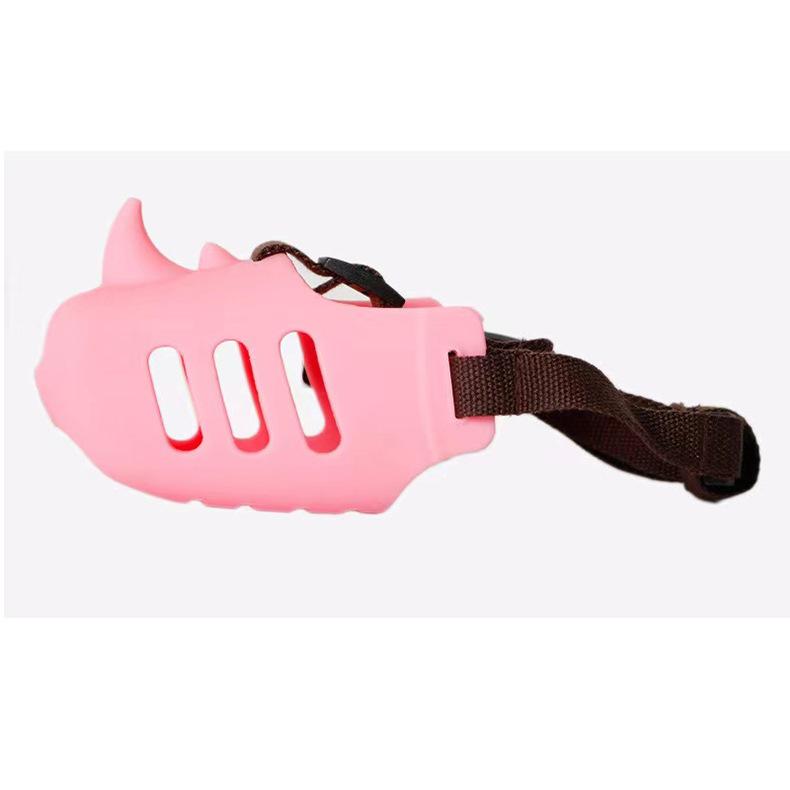 Rhinoceros shaped, medium to large dog mouth cover, pet dog mouth cover, silicone pet mouth cover, anti bite, anti barking, anti eating