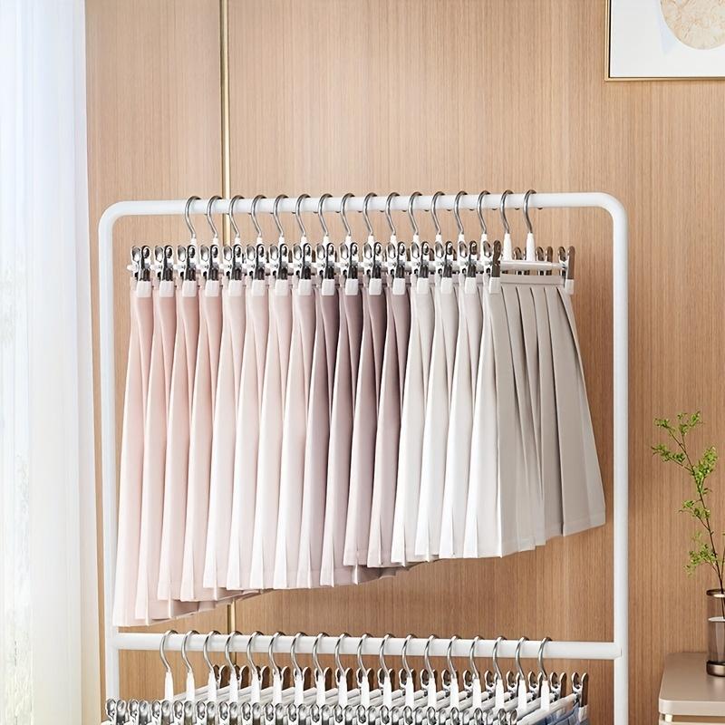 10pcs Adjustable Pants Hangers with Non-Slip Clips, Space-Saving Windproof Design for Towels, Socks, Underwear - Durable Metal Construction