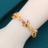 Gold Plared Multicolor Zirconia Bracelet Wedding Jewelry For Women Party Gift