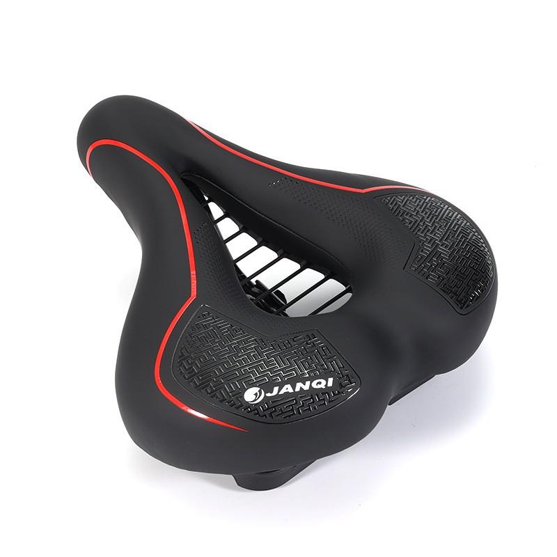 Breiter Komfort-Fahrradsattel Mountainbike Rennrad PP-Rahmen PU-Leder Gelpolster M-Größe Schwarz Blau Rot Grün