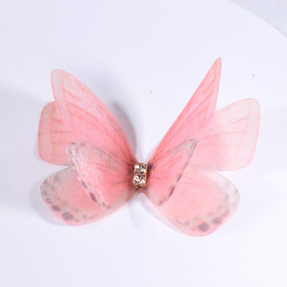 50Pcs 3D Organza Fabric Butterfly Appliques Clothes Sewing Patch  Bridal Hair Accessories