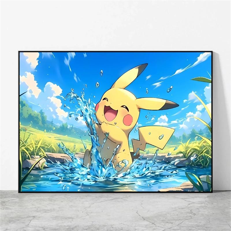 Posters and Prints  Canvas Paintings Pikachu Cute Wall Pictures Room Home Decorative Birthday Gifts Kids Action Figures