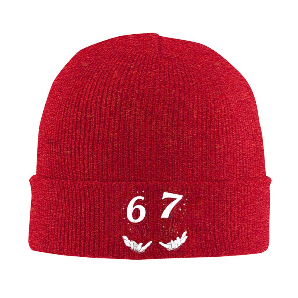 Men Women Unisex 67 Meme Hands Six Seven 6 7 Beanie Hats Knitting Hat Autumn Outdoor Sport Caps Thermal Elastic Bonnet Hats
