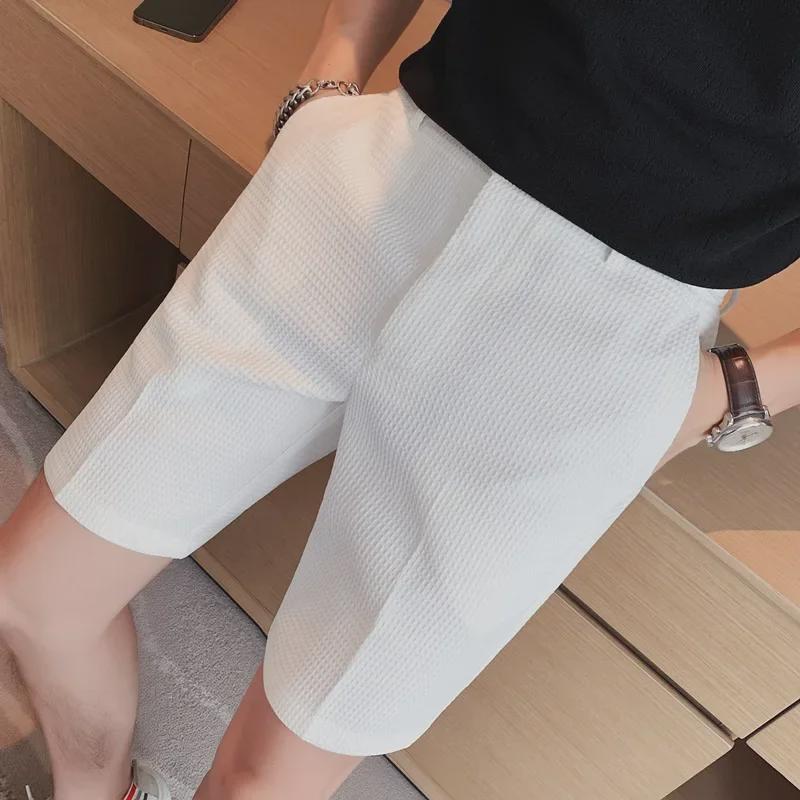Men's Summer Waffle Ice Silk Slim Fit 5-Inch Casual Shorts