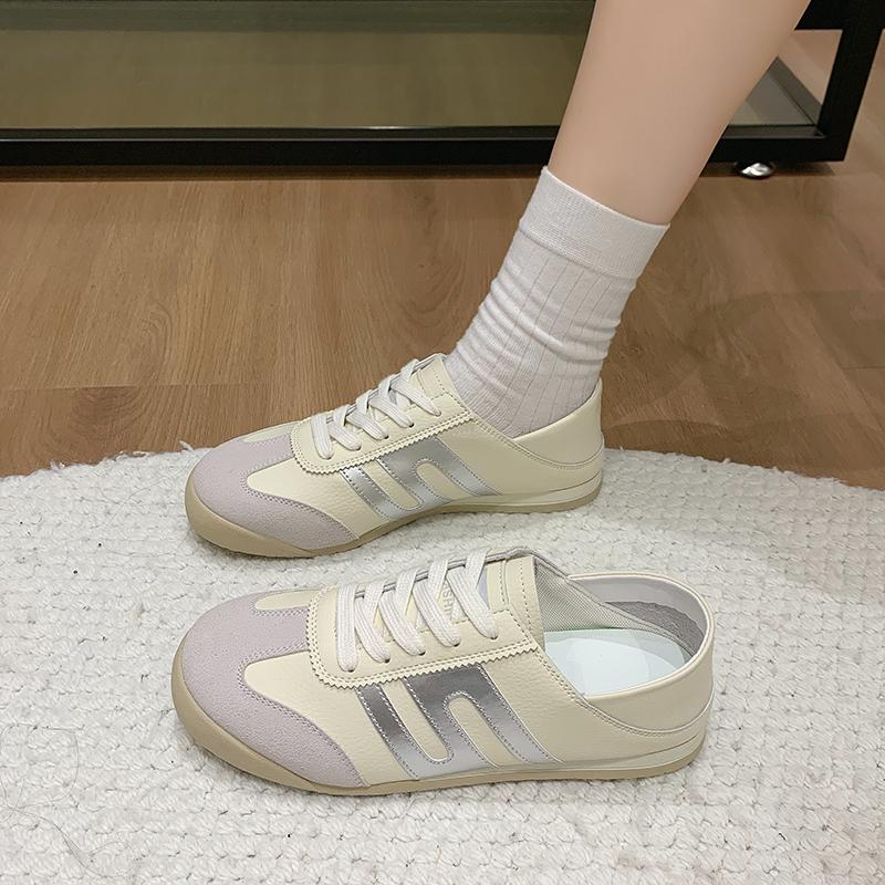 Aphixta 2024 Hot Sale Women Flat Shoes German Army Trainer Lace Up Round Toe Spring Autumn Casual Shoes Loafers Ladies Shoes