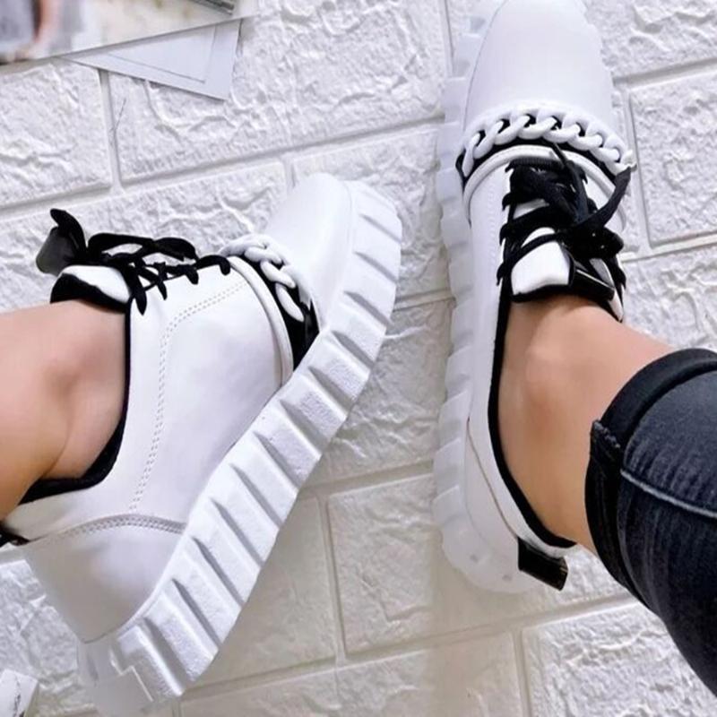 New Fashion Women's Casual Sports Shoes Plus Size Lace-up Running Shoes